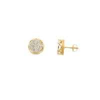 Diamond Round Cake Stud Earrings (14K)