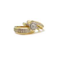 Anello con set di 3 pezzi con montatura a canale rotondo con diamante (14K) Popular Jewelry New York