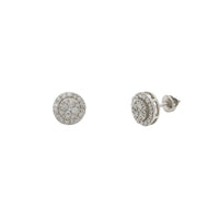 Diamond Round Cluster White Gold Stud Earrings (14K) Popular Jewelry New York
