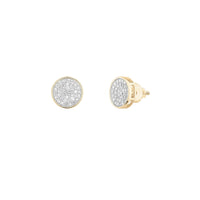 Diamond Round Curved In Stud Earrings (14K)
