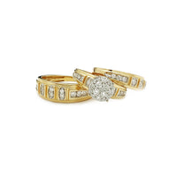 Anel conxunto de tres pezas con diamantes pavimentados (14K) Popular Jewelry nova York