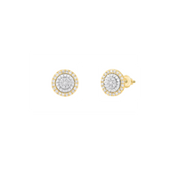 Diamond Round Roulette Stud Earrings (14K)