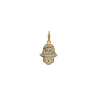 Diamond Round & Baguettes Hamsa Hand Pendant (14K)