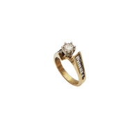 Веренички прстен во дијамантски сектор (14K)