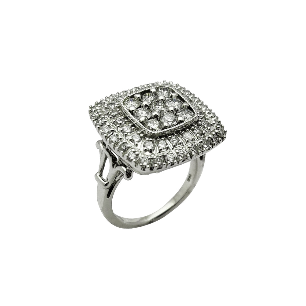 Diamond Square Cocktail Ring (14K) Popular Jewelry New York