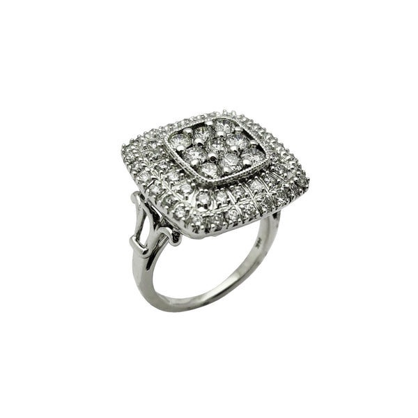 Diamond Square Cocktail Ring (14K) Popular Jewelry New York