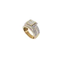 Diamentowy pierścionek z kwadratową platformą (10K)