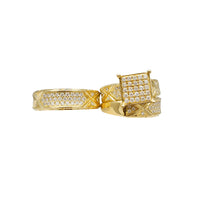 حلقه سه تکه ست مربع الماس (14K) Popular Jewelry نیویورک