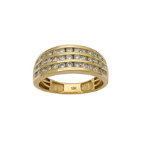 Dijamantni muški prsten u tri reda (10K) Popular Jewelry New York