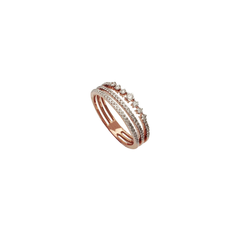Diamond Three Path Ring 2 (14K)