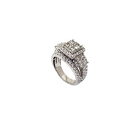 Diamentowy pierścionek z trzema kwadratami (14K)