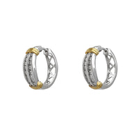 Алмазан хоёр эгнээтэй Huggie ээмэг (14K) Popular Jewelry Нью-Йорк