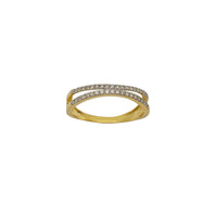Anel de diamante de dúas filas (14K) Popular Jewelry nova York