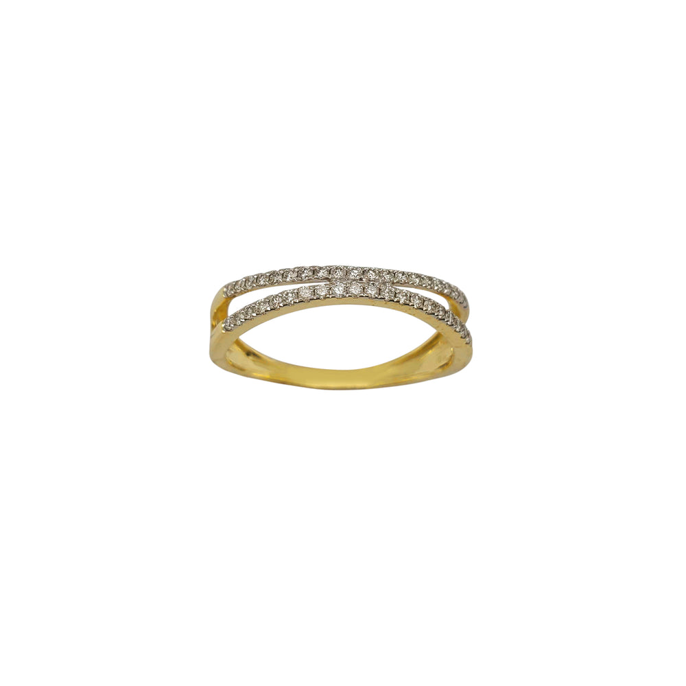 Diamond Two-Row Pave Ring (14K) Popular Jewelry New York