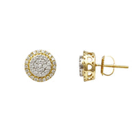 Diamond Two-Tone Pave Round Stud Earrings (14K) Popular Jewelry New York