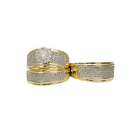 Dimanta divu toņu trīsdaļīgs komplekts (14K) Popular Jewelry NY