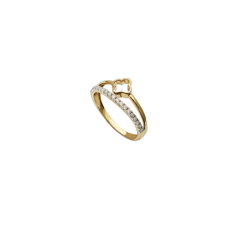 Diamond Two Paths Clover Ring (14K)
