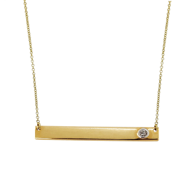 Diamond Bar Necklace (14K) Popular Jewelry New York