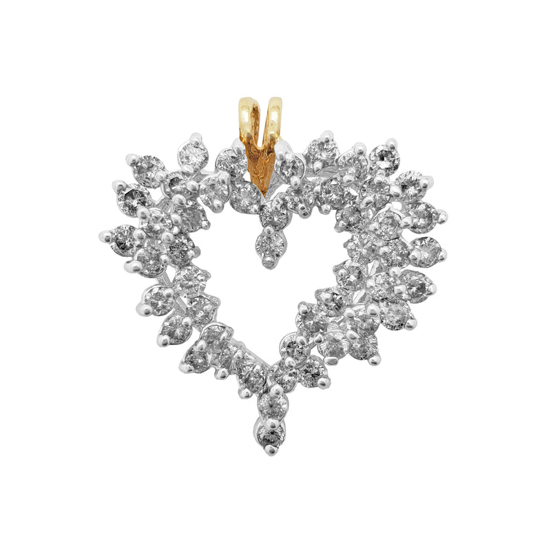 Diamond Cluster Heart Pendant 14K - Lucky Diamond 恆福珠寶金行 New York City 169 Canal Street 10013 Jewelry store Playboi Charlie Chinatown @luckydiamondny 2124311180