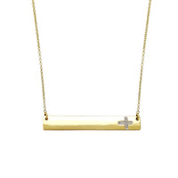 Diamond Cross Bar Necklace (14K) Popular 'Jewelry New York