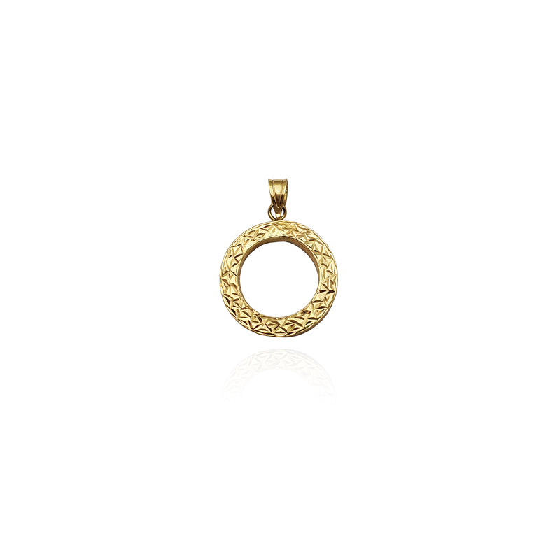 Diamond Cut Circle Pendant (14K) front - Popular Jewelry - New York