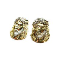 Diamond Cut Jesus Stud Earrings (14K) Popular Jewelry - New York