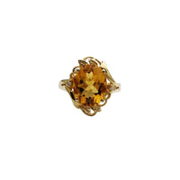 Diamond & Garnet Floral Cocktail Ring (14K) Popular Jewelry New York