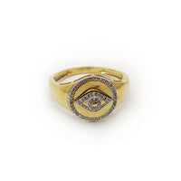 Diamond Halo Evil Eye Ring (10K) Popular Jewelry New York