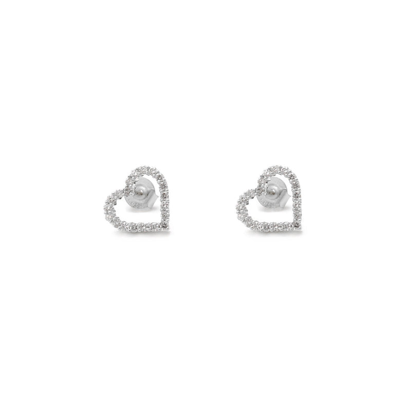 Diamond Heart Shaped Stud Earrings White Gold (14K) Popular Jewelry New York