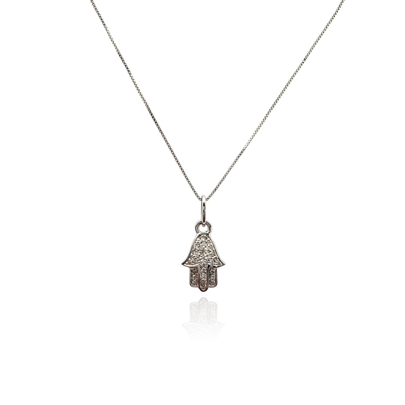Diamond Iced-Out Hamsa Pendant Necklace (14K) New York Popular Jewelry