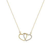 Dimanta bloķēta sirds kaklarota (14K) Popular Jewelry NY