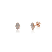 Diamond Pave Hamsa Hand Stud Earrings (14K) Popular Jewelry New York