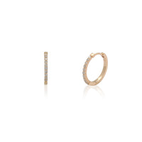 Diamond Pave Huggie Earrings Yellow Gold (14K) Popular Jewelry New York