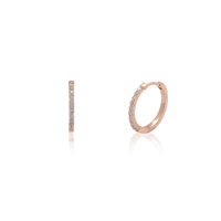 Diamond Pave Huggie Earrings Rose Gold (14K) Popular Jewelry New York