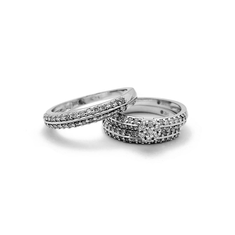 Diamond Pavé Setting Three Piece Set Ring (14K) Popular Jewelry New York