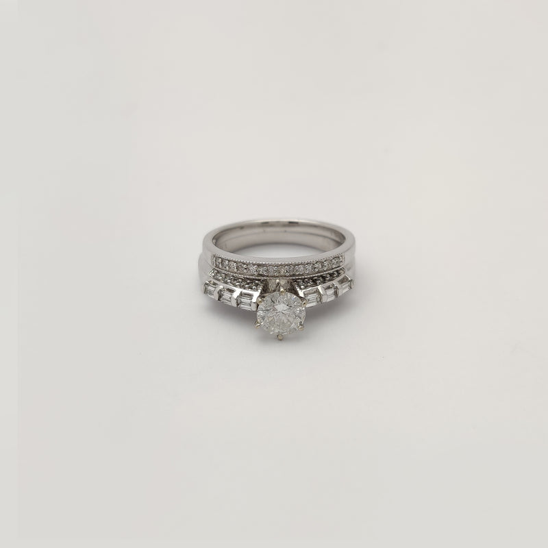 Diamond Pave Two-Piece set Engagement Ring (14K) Popular Jewelry New York