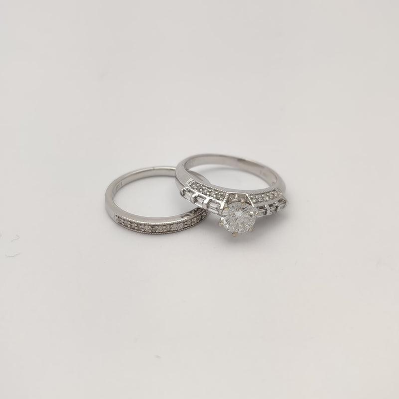 Diamond Pave Two-Piece set Engagement Ring (14K) Popular Jewelry New York