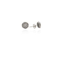 Deimantiniai apvalūs gėlių dizaino auskarai (10K) Niujorke Popular Jewelry