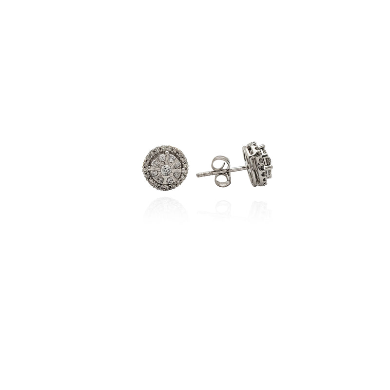 Diamond Round Star Design Earrings (10K) New York Popular Jewelry
