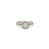 Diamond Split Shank Asscher Shaped Engagement Ring (14K) Popular Jewelry New York
