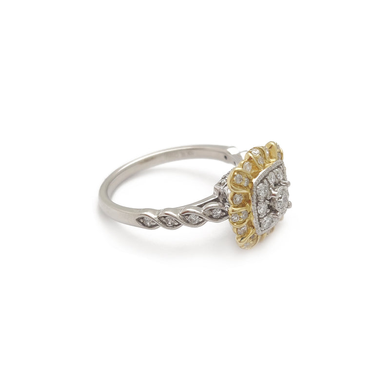 Diamond Twist Cluster Floral Ring (10K) Popular Jewelry New York
