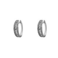 Diamonds Baguettes & Round U-Shape Huggie Earrings (14K) Popular Jewelry New York