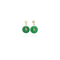 Boucles d'oreilles disque de jade (14K) New York Popular Jewelry