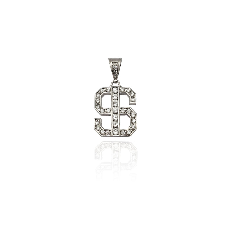 Iced-Out Dollar Sign CZ Pendant (Silver) New York Popular Jewelry