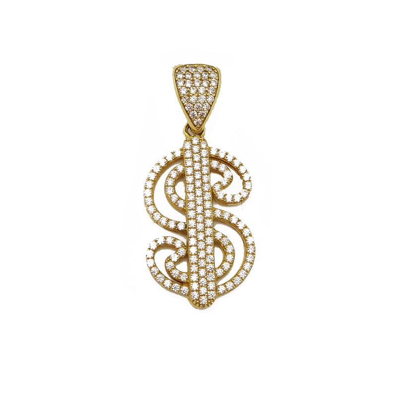 Iced Out Dollar Sign Pendant (10K)