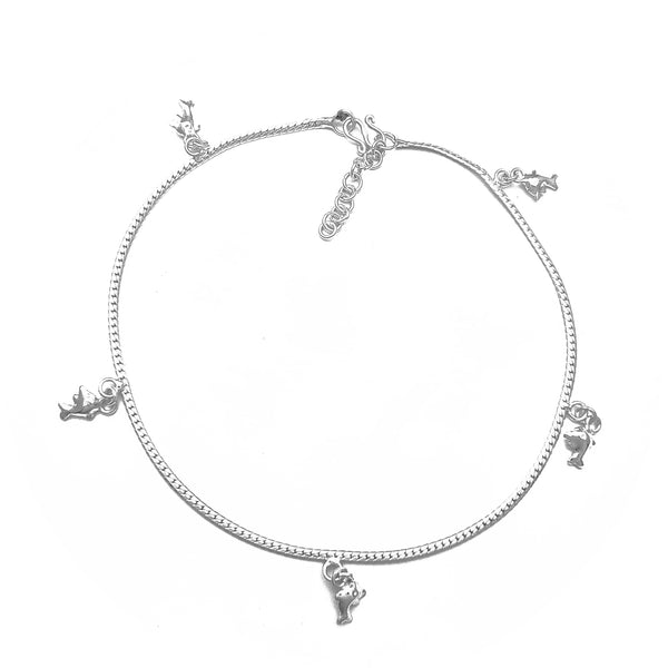 Dolphin Charms Anklet (Silver)