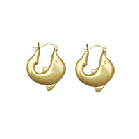 Серьги-обручи Дельфин (10К) Popular Jewelry New York