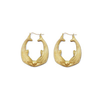 Dolphin Hoop Earrings (10K) Popular Jewelry New York