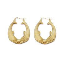 Dolphin Hoop Earrings (10K) Popular Jewelry New York