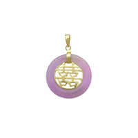 "Dvigubos laimės" purpurinis nefrito pakabukas (14K) Popular Jewelry NY